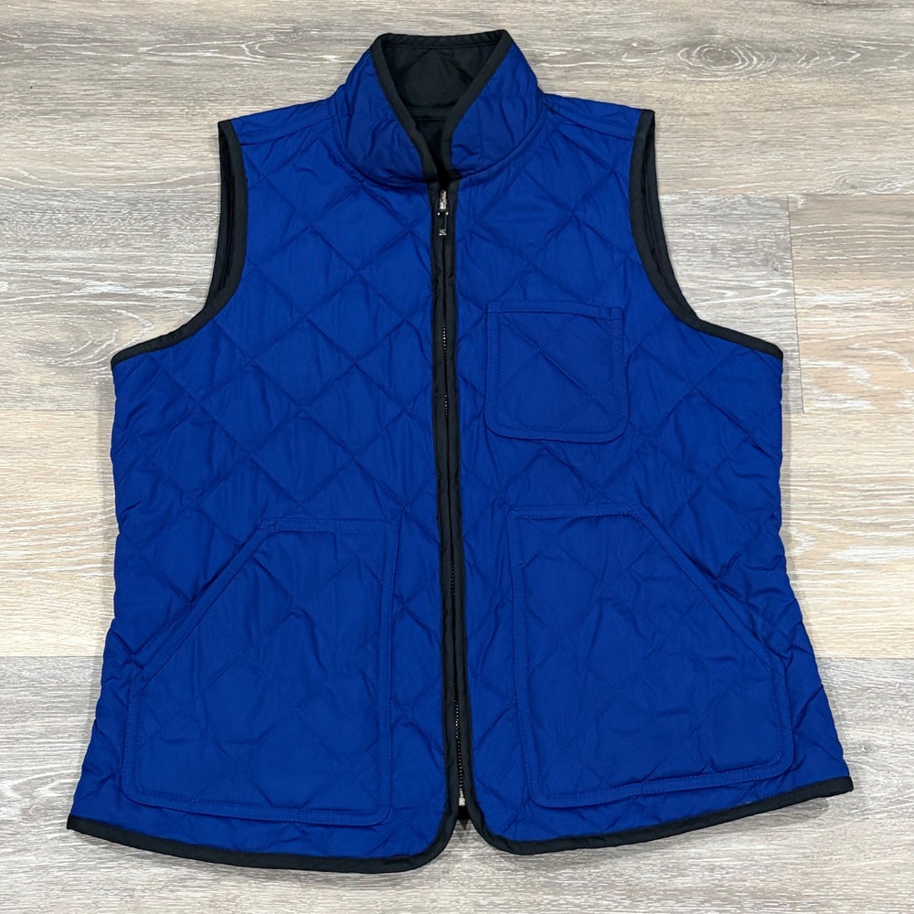 Lauren Ralph Lauren Reversible Quilted Vest Royal Blue Black WomensPetite Medium